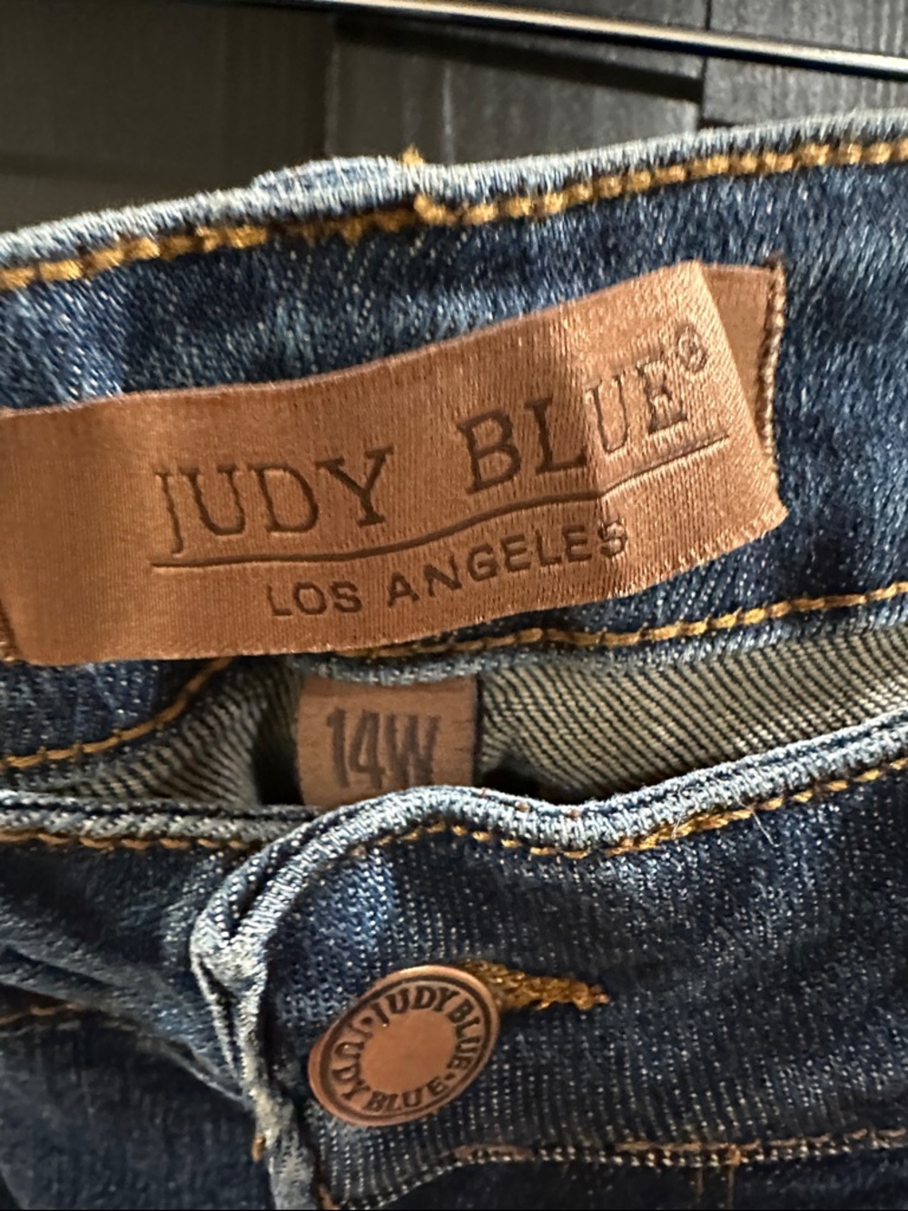 Judy Blue Dark Blue Flare Jeans with Swirl Stud Detail - Picture 2 of 15